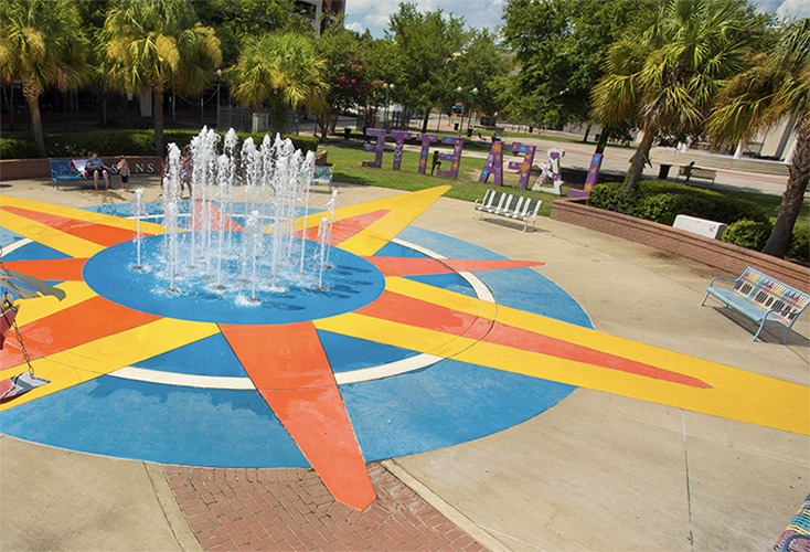 Water feature at Lafayette's Parc Sans Souci