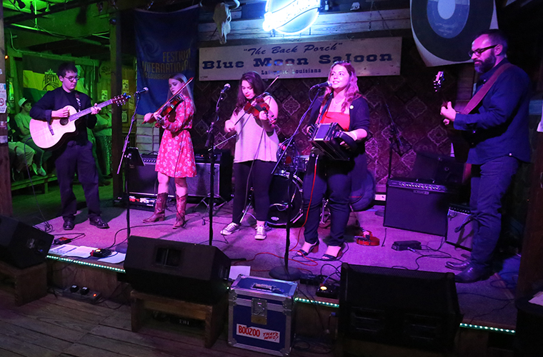 traditional music emsemble playing at the blue moon saloon