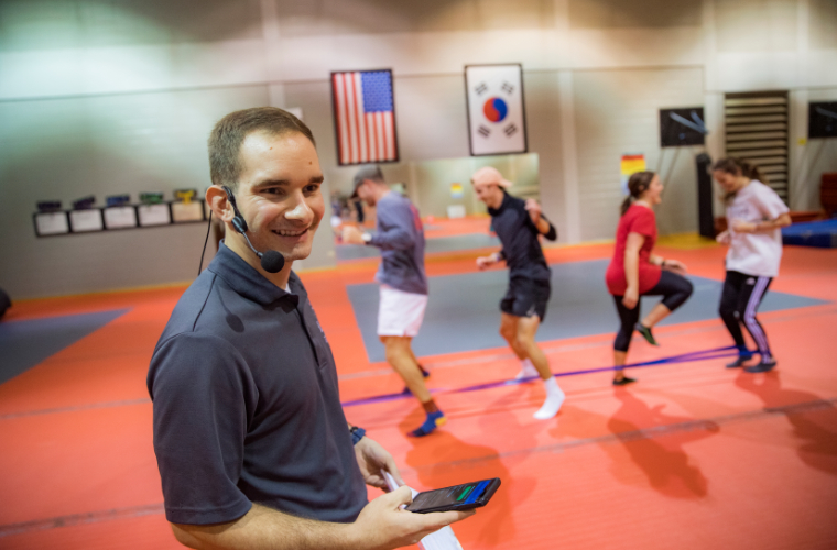 UL Lafayette Kinesiology class getting active