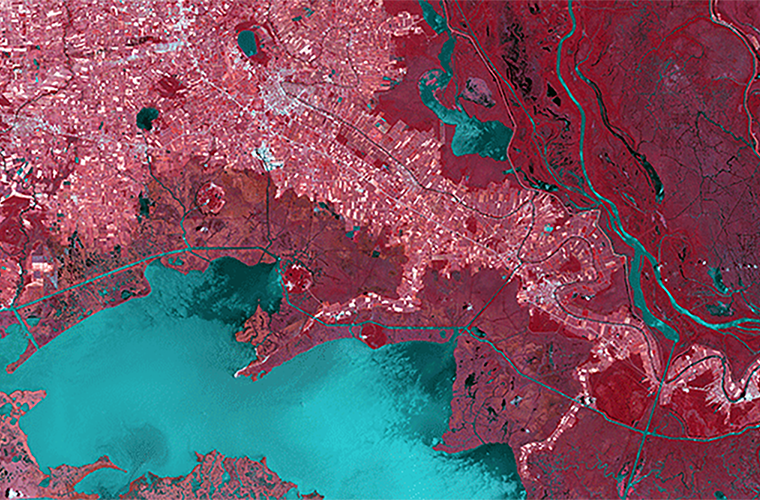 satelite photo of Louisiana Gulf Coast