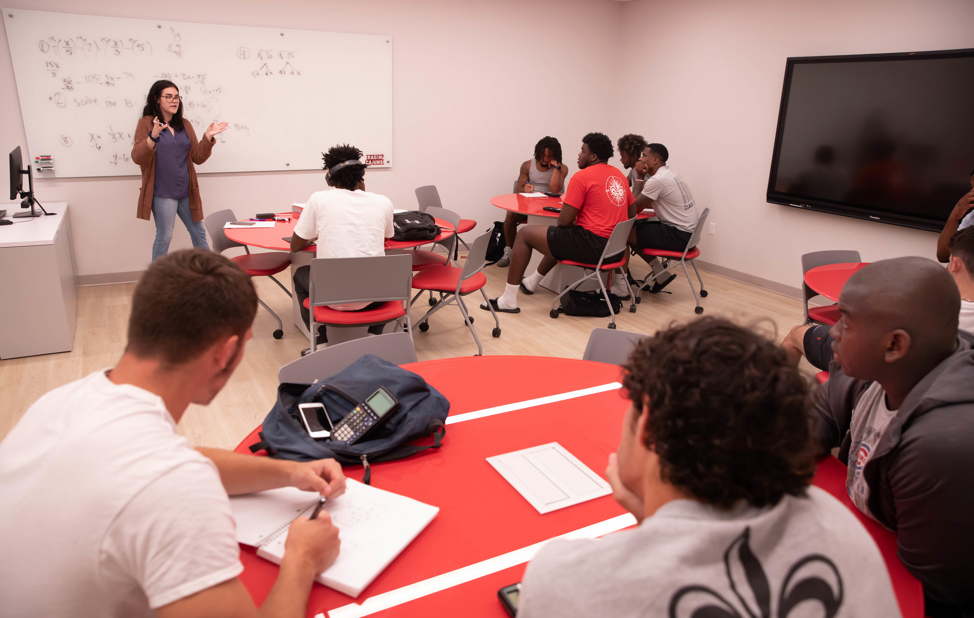 Ragin' Cajun student-athletes in classroom