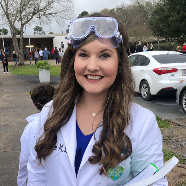 University of Louisiana at Lafayette elementary education graduate Taylor Wallace at the school where she teaches