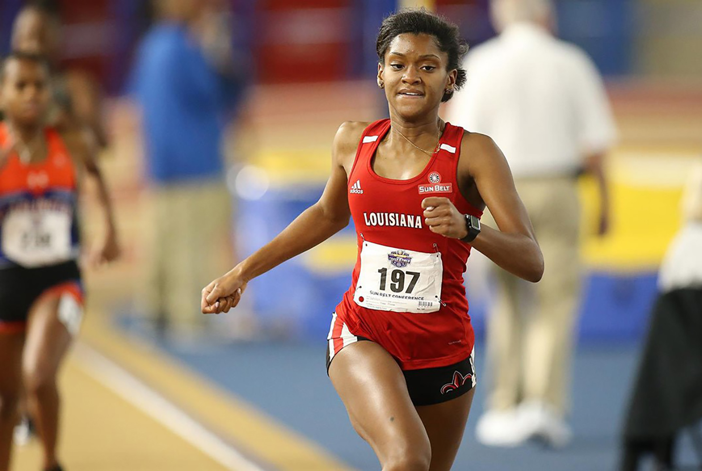 Student-athlete Tala Spates races past the competition on the track