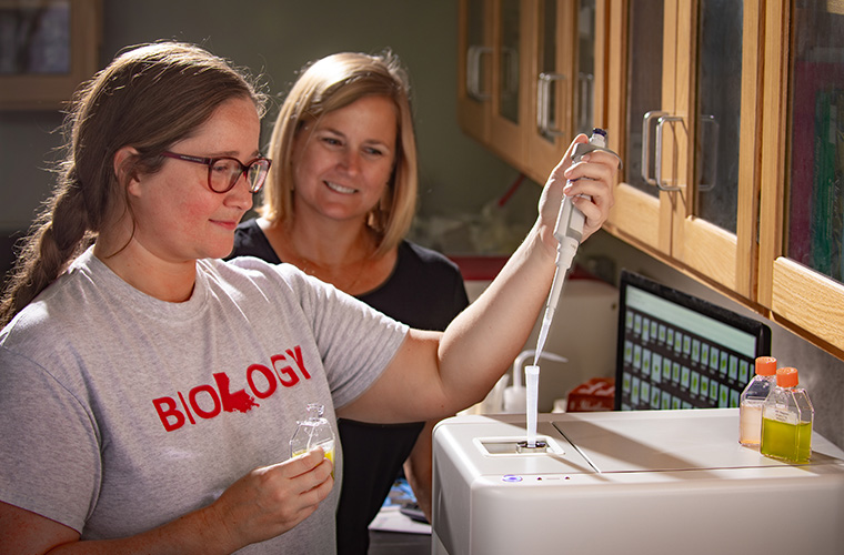 Dr. Beth Stauffer and graduate student