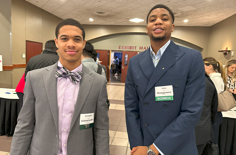 A Business and Liberal Arts student at our Career Fair