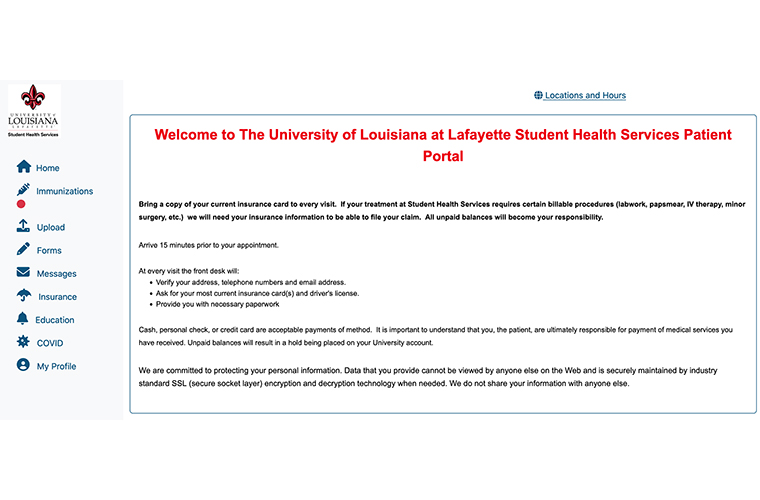 Screenshot of Medicat Patient Portal website