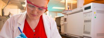 University of Louisiana at Lafayette researcher in a lab