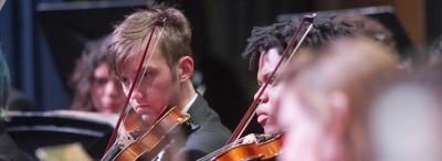 UL Lafayette violin players performing