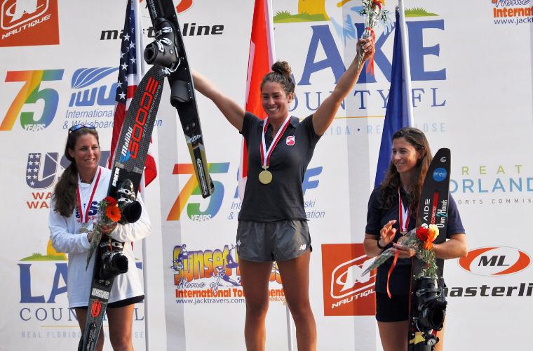 Jaimee Bull on the open worlds podium.