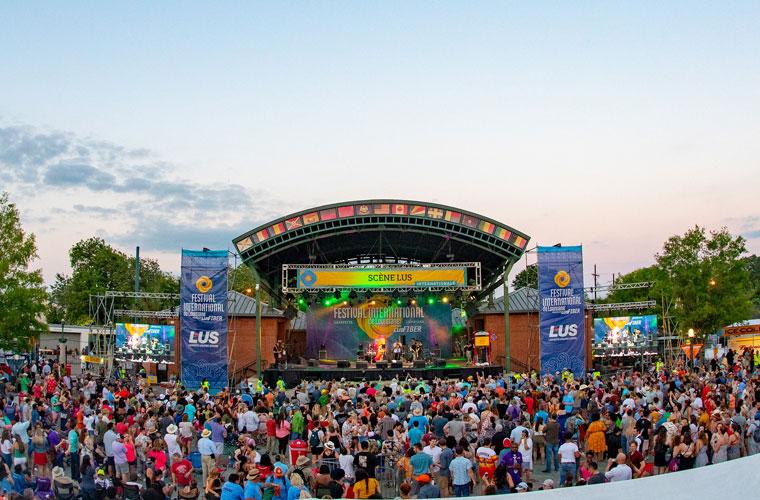 Aerial view of the crowd at Festival International